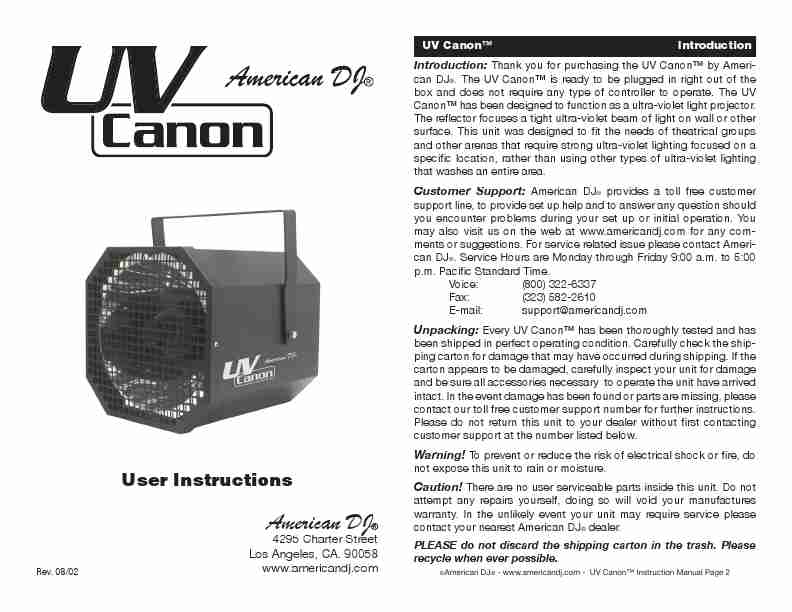 American DJ Indoor Furnishings UV Canon-page_pdf
